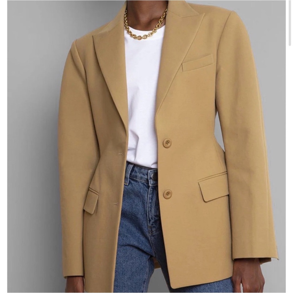 The Frankie Shop Colette Hourglass Tan Blazer